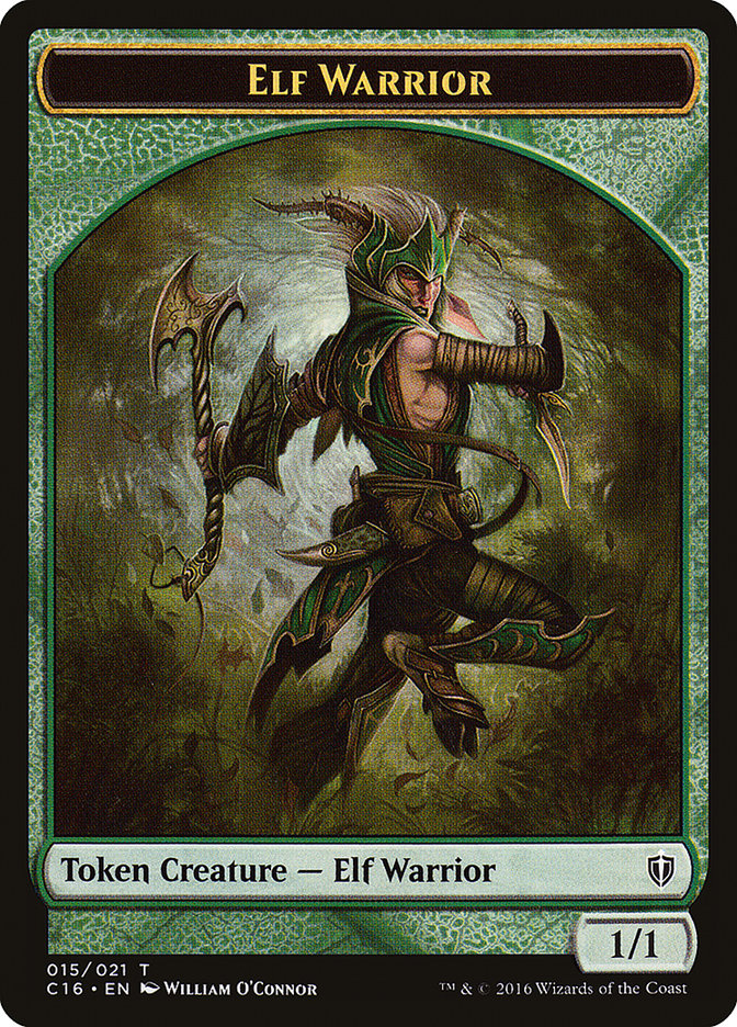 Elf Warrior // Zombie Double-Sided Token [Commander 2016 Tokens] | Good Games Modbury