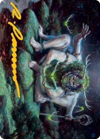 Myojin of Towering Might Art Card Gold Stamped Signature 34 (Art Series: Kamigawa: Neon Dynasty)  | Good Games Modbury