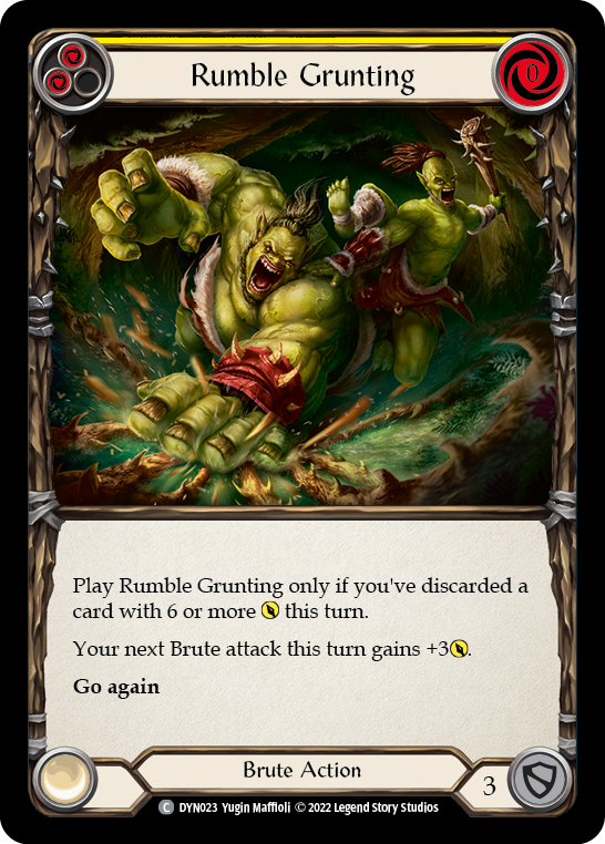 Rumble Grunting (Yellow) [DYN023] (Dynasty)  Rainbow Foil | Good Games Modbury
