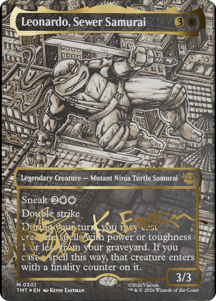 Leonardo, Sewer Samurai (Borderless) (Gold-Stamped Signature) [Teenage Mutant Ninja Turtles] | Good Games Modbury