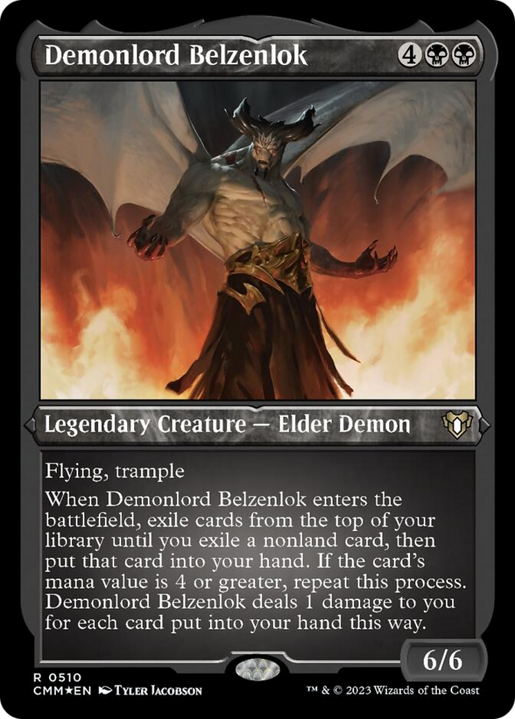 Demonlord Belzenlok (Foil Etched) [Commander Masters] | Good Games Modbury