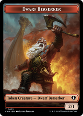 Elemental (0024) // Dwarf Berserker Double-Sided Token [Commander Masters Tokens] | Good Games Modbury