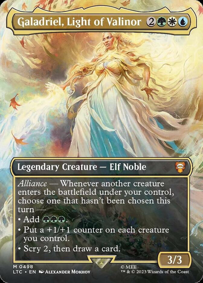 Galadriel, Light of Valinor 498 (Commander: The Lord of the Rings: Tales of Middle-earth)  - Borderless Foil | Good Games Modbury