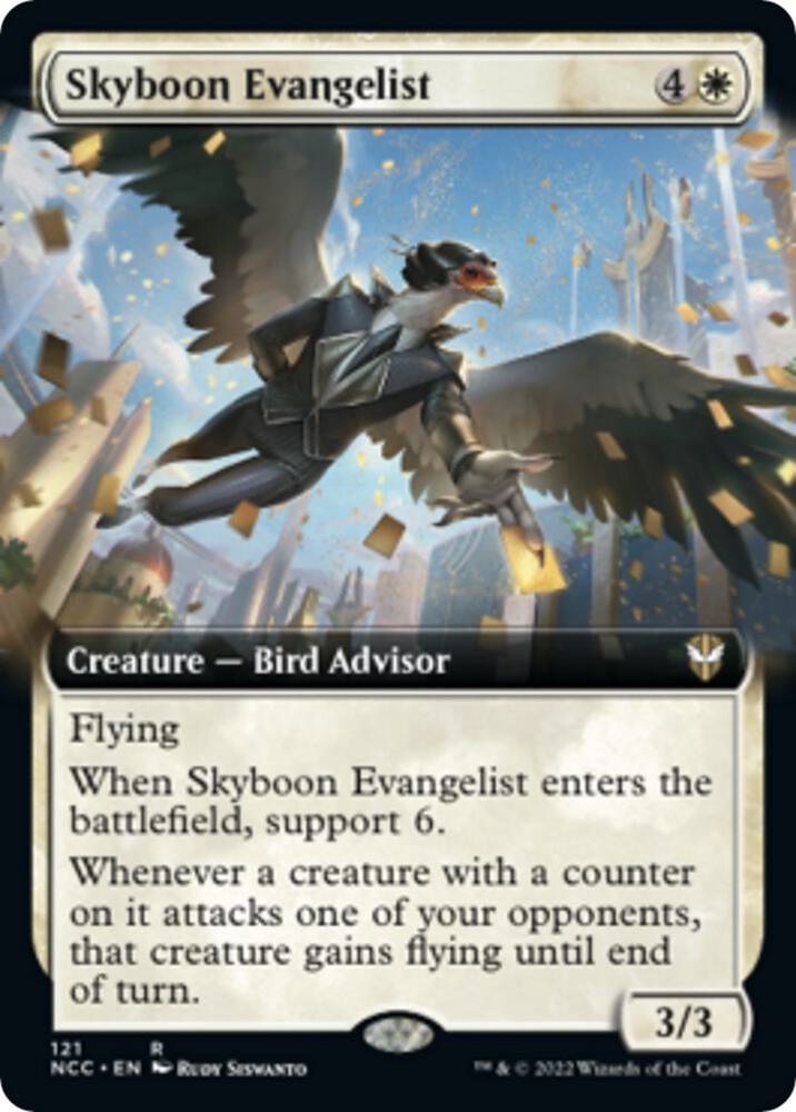 Skyboon Evangelist Extended Art 121 (Commander: Streets of New Capenna)  | Good Games Modbury