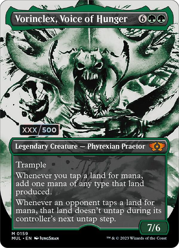 Vorinclex, Voice of Hunger Serialized 159z/65 (March of the Machine: Multiverse Legends)  - Double Rainbow Foil | Good Games Modbury