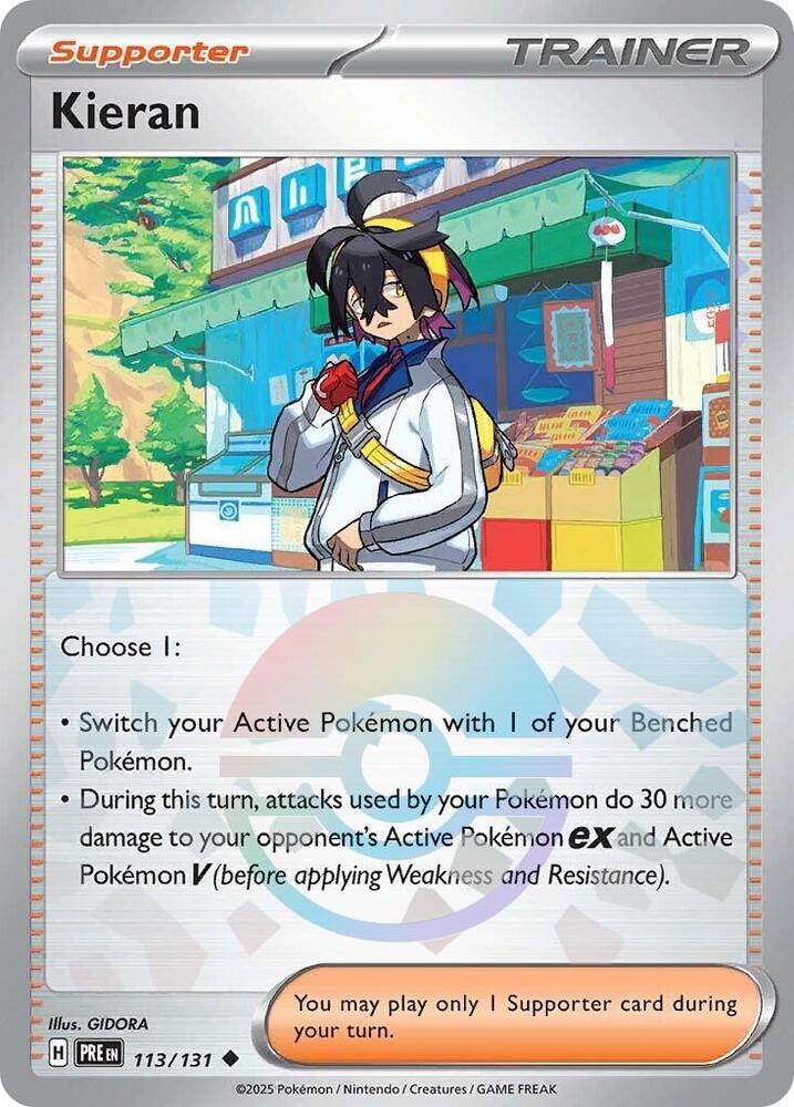 Kieran (113/131) (Poke Ball Pattern) [Scarlet & Violet: Prismatic Evolutions] | Good Games Modbury