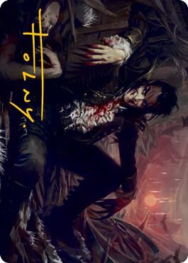 Arrogant Outlaw Art Card Gold Stamped Signature 33 (Art Series: Innistrad: Midnight Hunt)  | Good Games Modbury