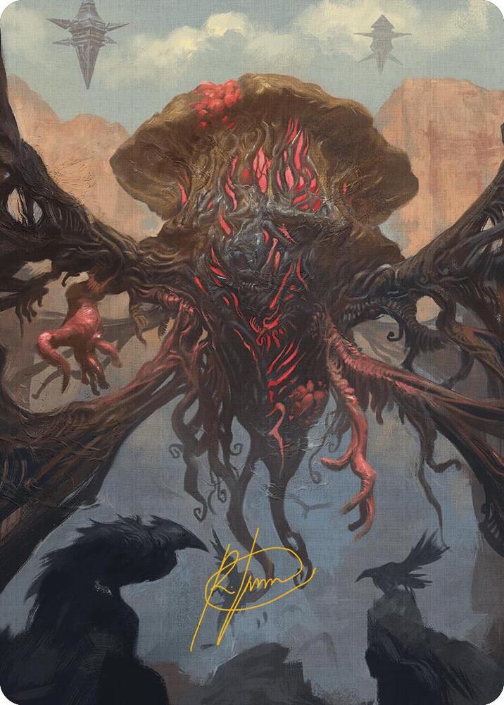 Inversion Behemoth Art Card Gold Stamped Signature 27 (Art Series: Modern Horizons 3)  | Good Games Modbury