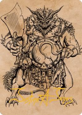 Thrakkus the Butcher Art Card Gold Stamped Signature 77 (Art Series: Commander Legends: Battle for Baldur's Gate)  | Good Games Modbury