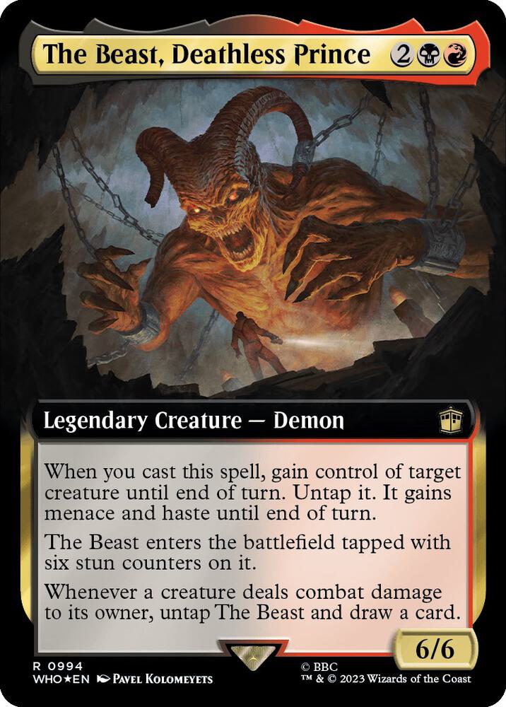 The Beast, Deathless Prince 994/331 (Universes Beyond: Doctor Who)  - Extended Art Surge Foil | Good Games Modbury