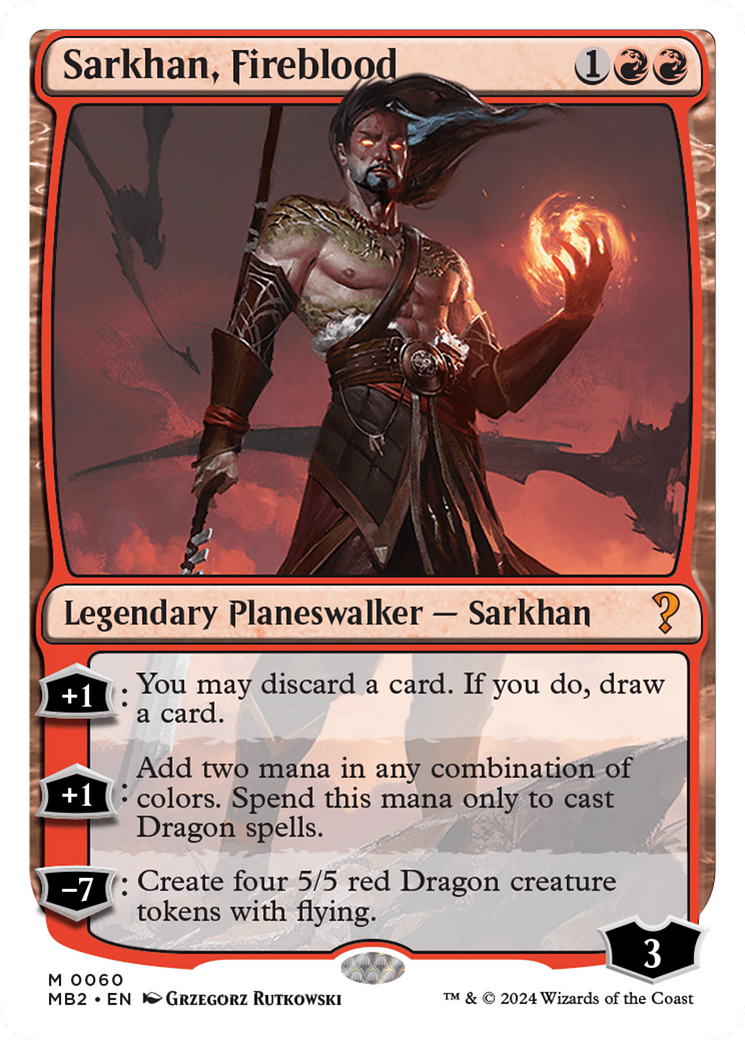 Sarkhan, Fireblood (White Border) [Mystery Booster 2] | Good Games Modbury