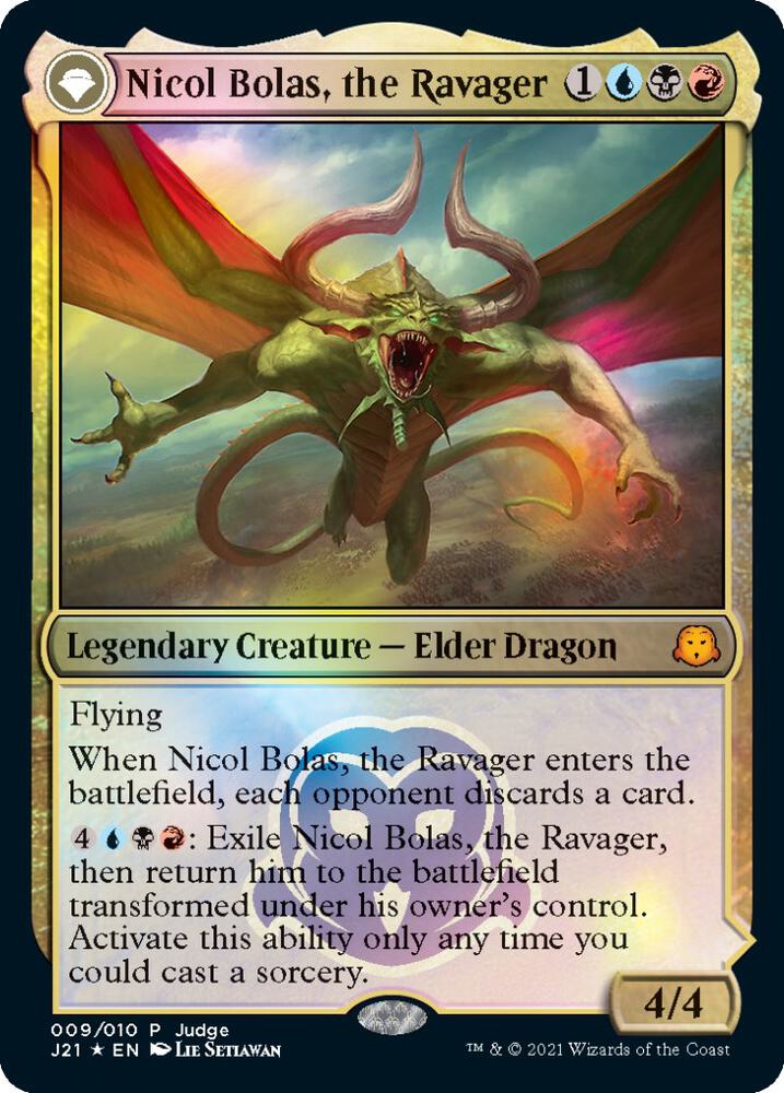 Nicol Bolas, the Ravager // Nicol Bolas, the Arisen 9/10 (Judge Promos)  - Foil | Good Games Modbury