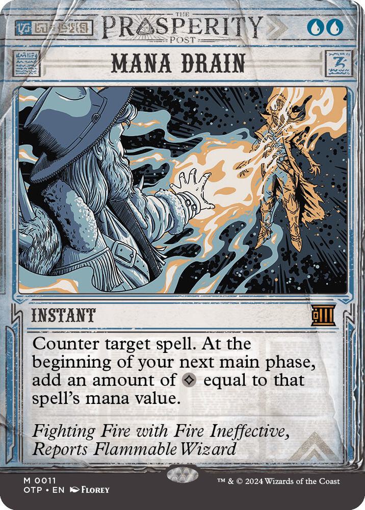 Mana Drain 11/65 (Outlaws of Thunder Junction: Breaking News)  - Showcase Foil | Good Games Modbury