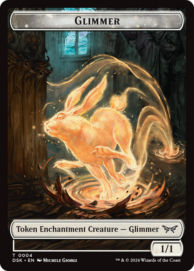 Glimmer // Gremlin Double-Sided Token [Duskmourn: House of Horror Tokens] | Good Games Modbury