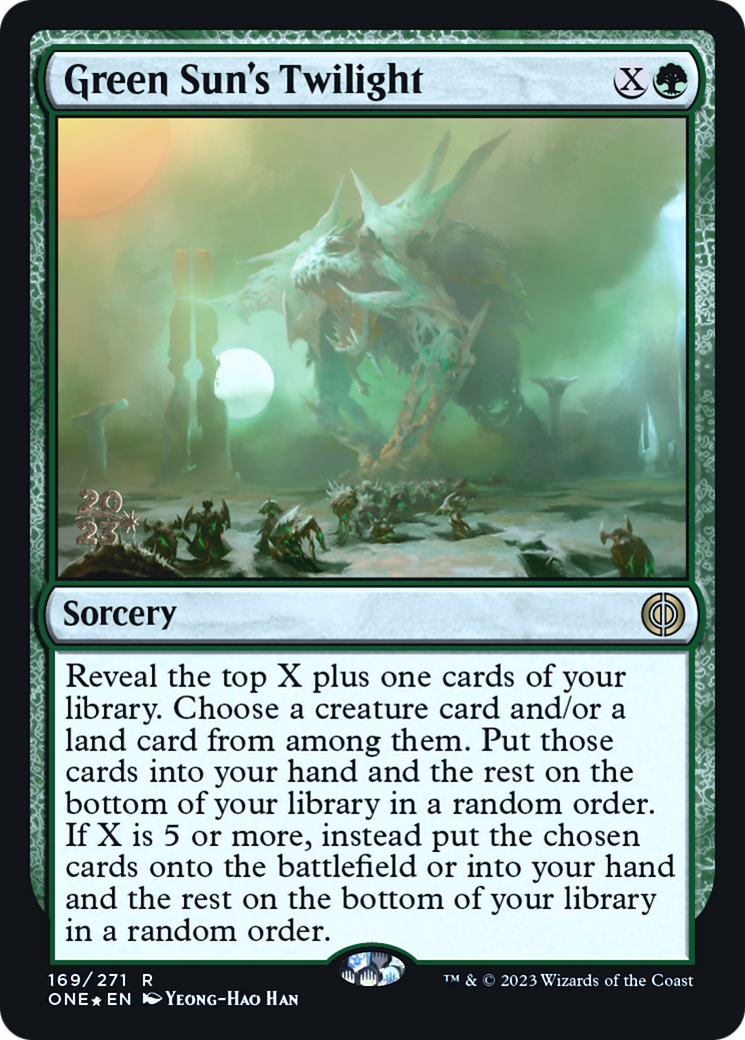 Green Sun's Twilight [Phyrexia: All Will Be One Prerelease Promos] | Good Games Modbury