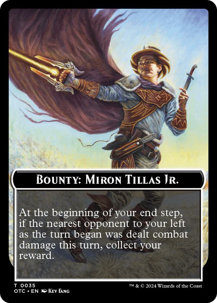 Bounty Miron Tillas Jr Bounty Rules Double Sided Token 35 (Commander: Outlaws of Thunder Junction)  | Good Games Modbury