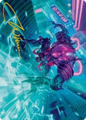 Surgehacker Mech Art Card Gold Stamped Signature 45 (Art Series: Kamigawa: Neon Dynasty)  | Good Games Modbury