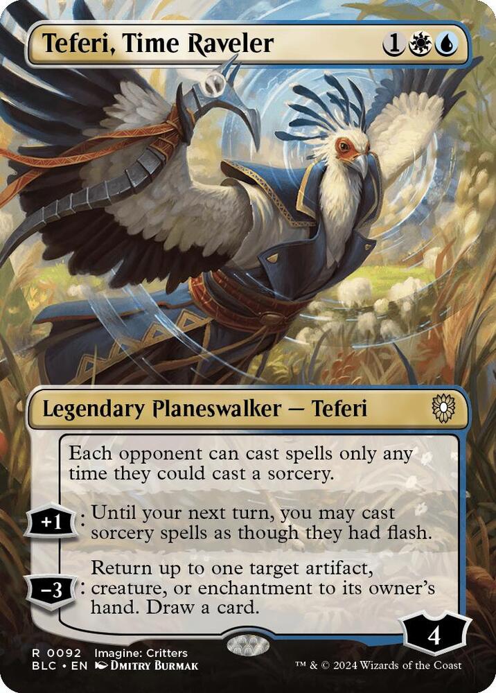 Teferi, Time Raveler 92 (Commander: Bloomburrow)  - Borderless Foil | Good Games Modbury