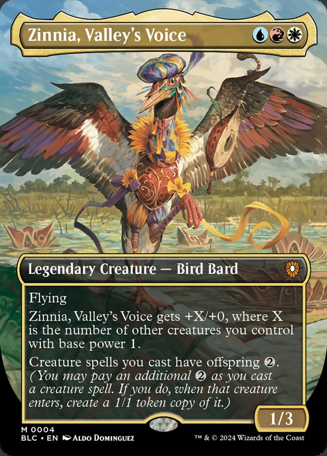 Zinnia, Valley's Voice 4 (Commander: Bloomburrow)  - Borderless Foil | Good Games Modbury