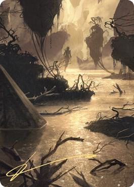 Murkwater Pathway Art Card Gold Stamped Signature 26 (Art Series: Zendikar Rising)  | Good Games Modbury