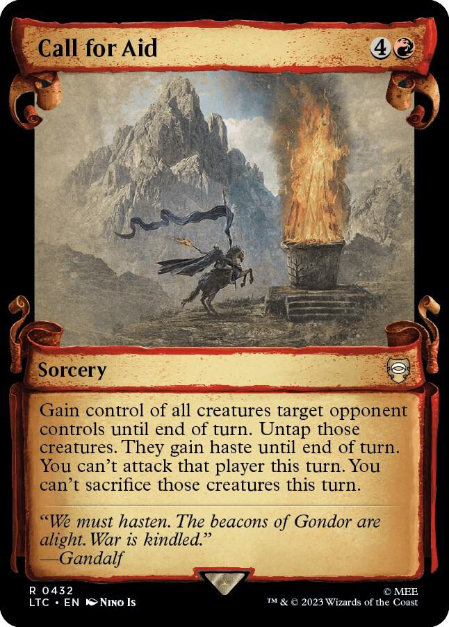 Call for Aid Showcase Scrolls 432 (Commander: The Lord of the Rings: Tales of Middle-earth)  - Showcase Scroll Foil | Good Games Modbury
