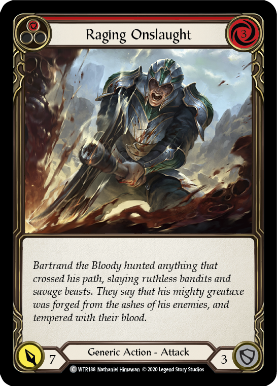 Raging Onslaught (Red) [U-WTR188] (Welcome to Rathe Unlimited)  Unlimited Rainbow Foil | Good Games Modbury