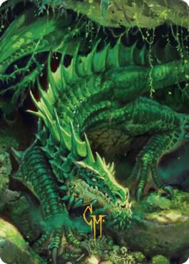 Adult Green Dragon Art Card Gold Stamped Signature 1 (Art Series: Commander Legends: Battle for Baldur's Gate)  | Good Games Modbury