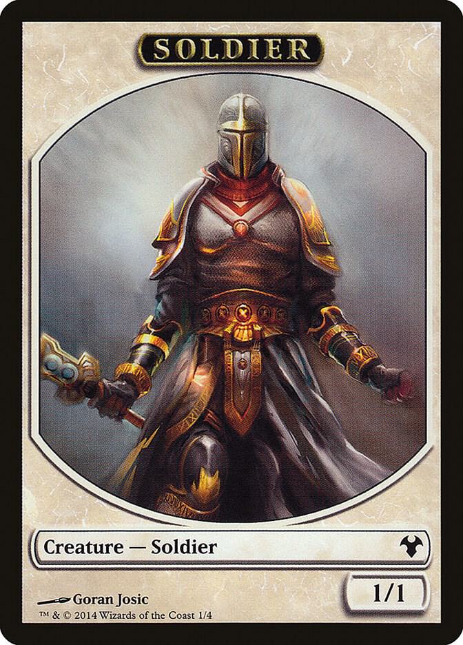 Soldier Spirit Double Sided Token 1 // 2 (Magic Modern Event Deck)  | Good Games Modbury