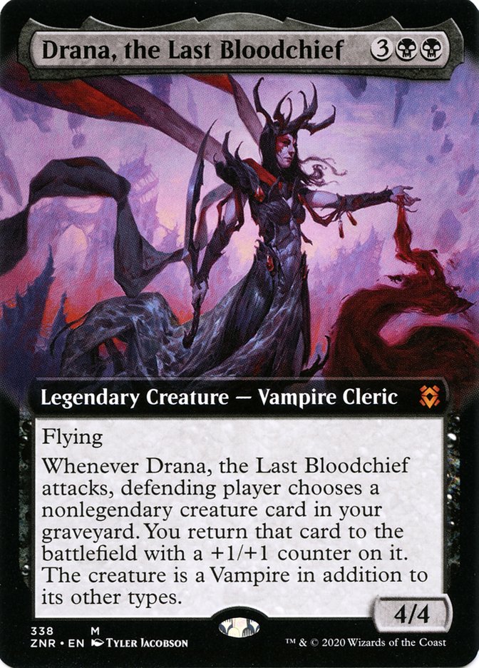 Drana, the Last Bloodchief (Extended Art) [Zendikar Rising] | Good Games Modbury