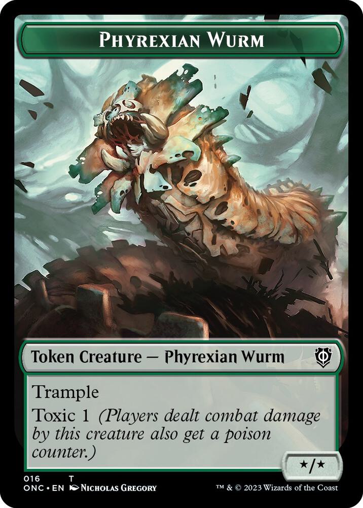 Phyrexian Wurm Phyrexian Horror Double Sided Token 16 // 20 (Commander: Phyrexia: All Will Be One)  | Good Games Modbury