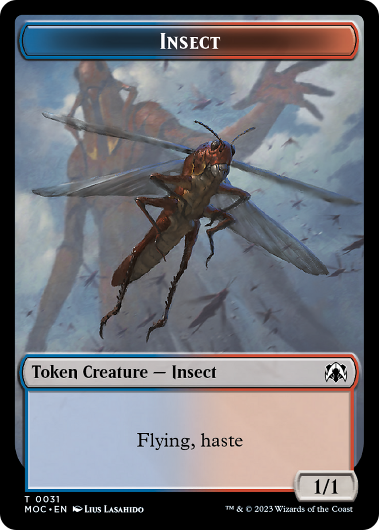 Soldier // Insect Double-Sided Token [March of the Machine Commander Tokens] | Good Games Modbury