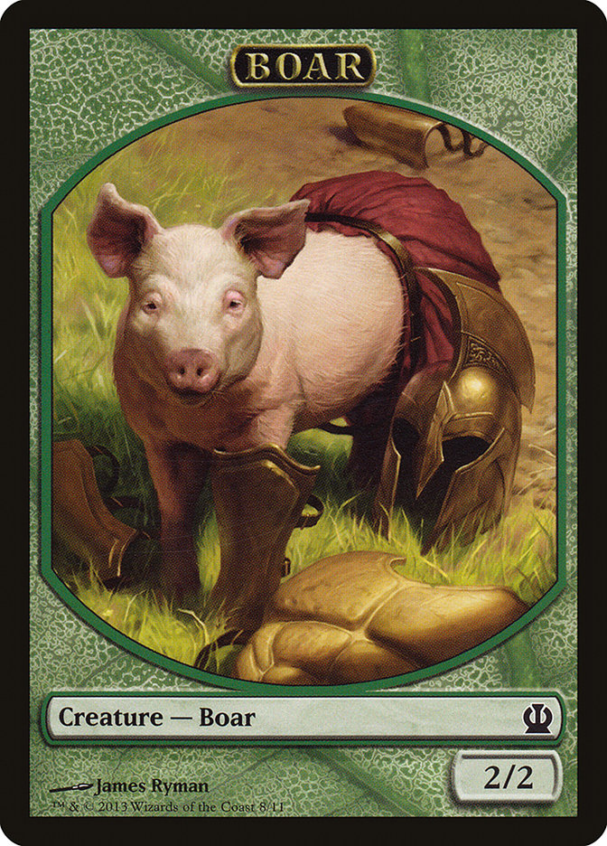 Boar Token [Theros Tokens] | Good Games Modbury