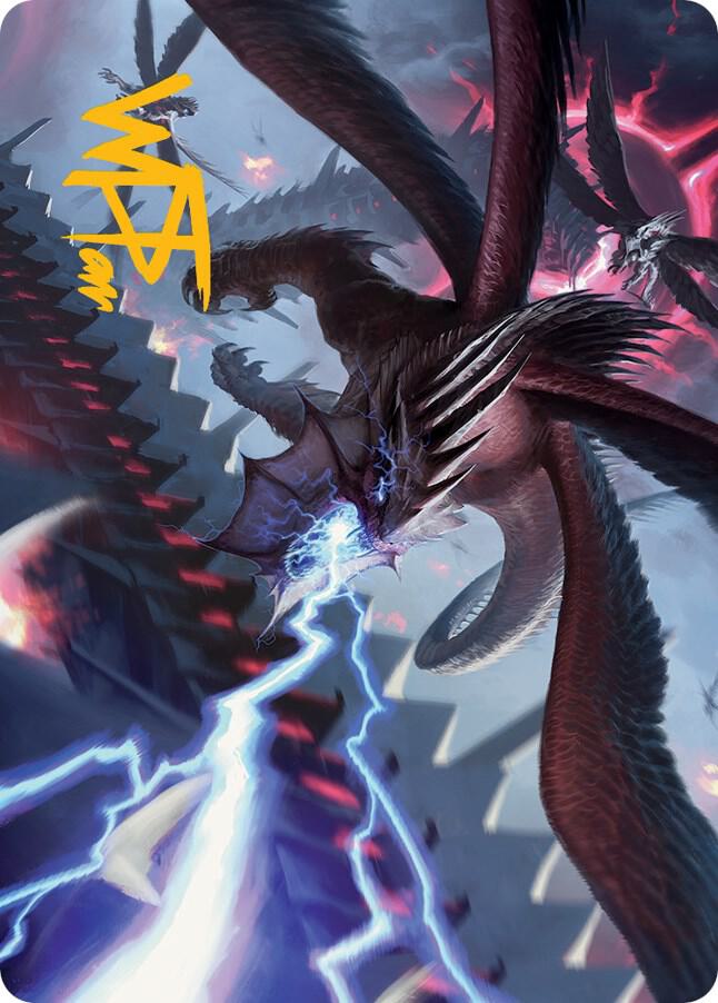 Defiant Thundermaw Art Card Gold Stamped Signature 35 (Art Series: March of the Machine)  | Good Games Modbury