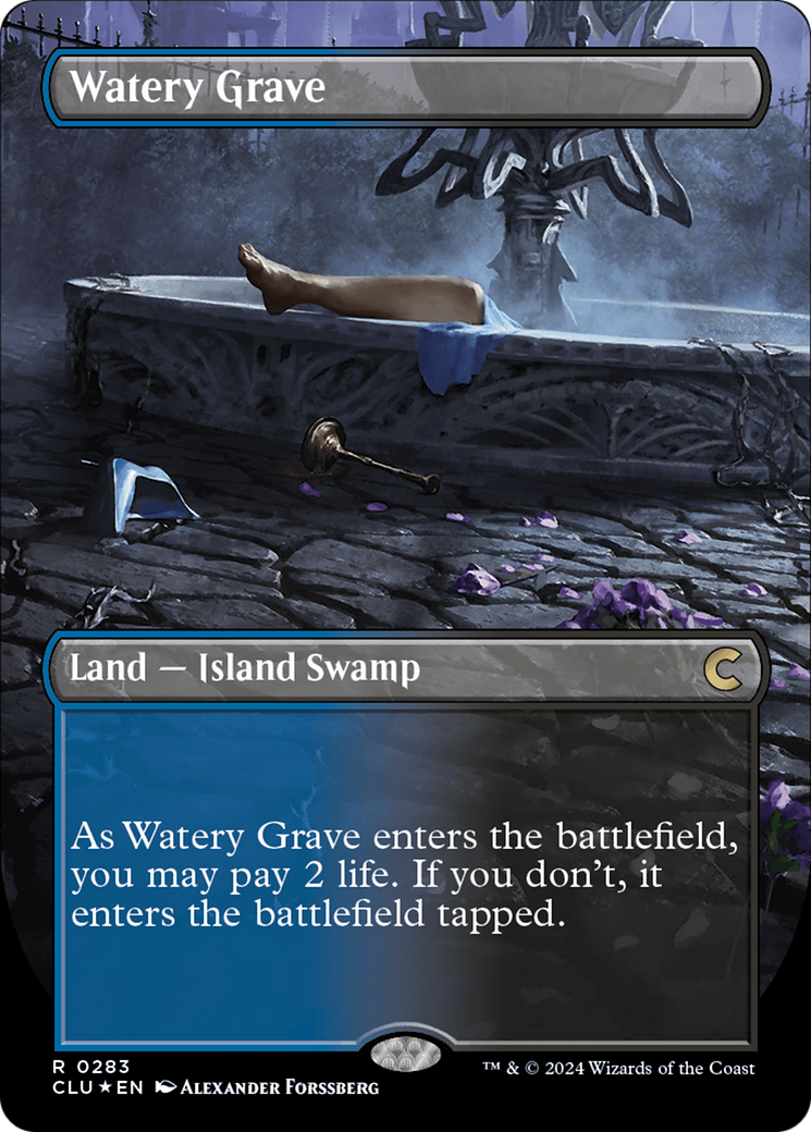 Watery Grave (Borderless) [Ravnica: Clue Edition] | Good Games Modbury