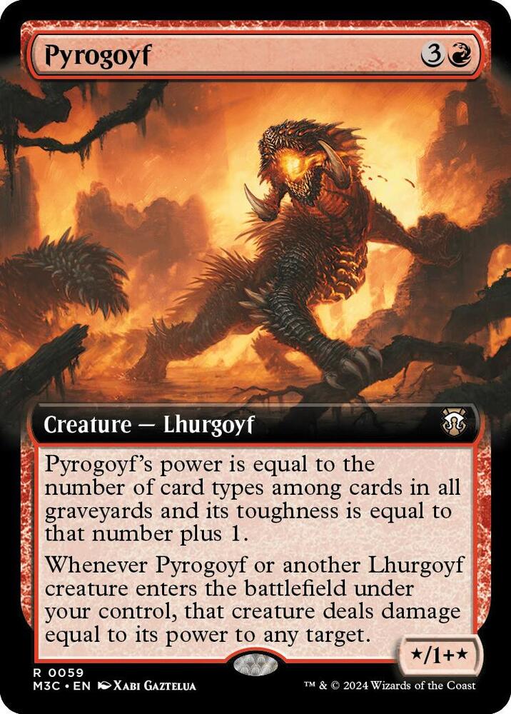 Pyrogoyf 59/411 (Commander: Modern Horizons 3)  - Extended Art Ripple Foil | Good Games Modbury