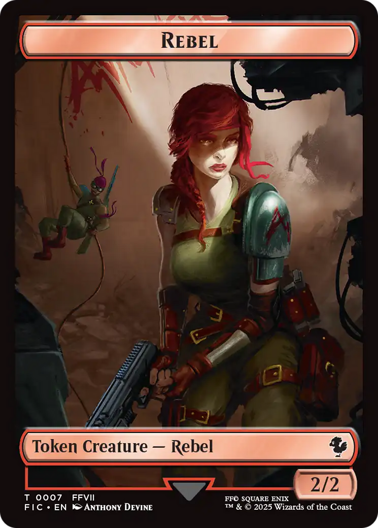 Soldier // Rebel Double-Sided Token (Surge Foil) [FINAL FANTASY Commander Tokens] | Good Games Modbury