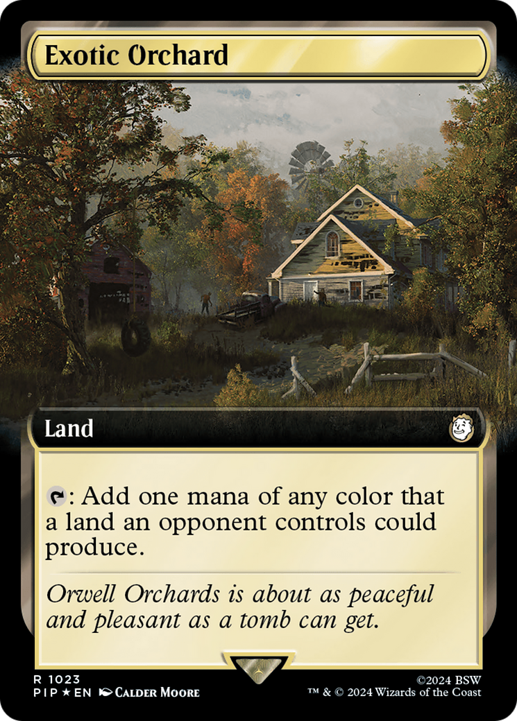 Exotic Orchard (Extended Art) (Surge Foil) [Fallout] | Good Games Modbury