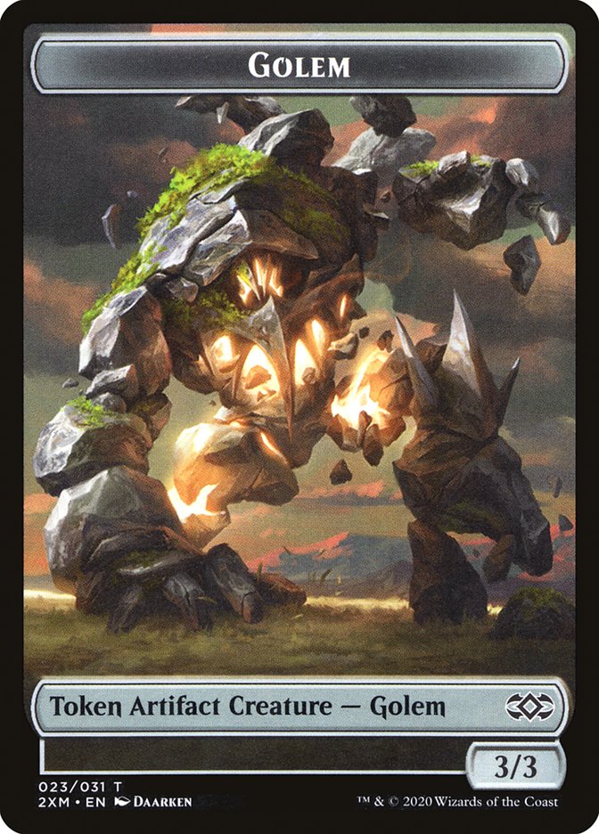 Elephant // Golem Double-Sided Token [Double Masters Tokens] | Good Games Modbury
