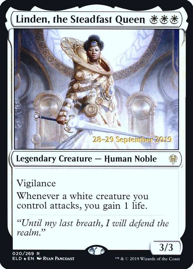 Linden, the Steadfast Queen [Throne of Eldraine Prerelease Promos] | Good Games Modbury