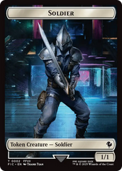 Soldier // Rebel Double-Sided Token (Surge Foil) [FINAL FANTASY Commander Tokens] | Good Games Modbury