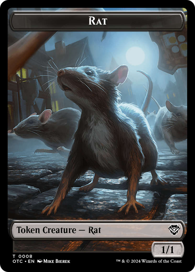 Rat // Blood Double-Sided Token [Outlaws of Thunder Junction Commander Tokens] | Good Games Modbury