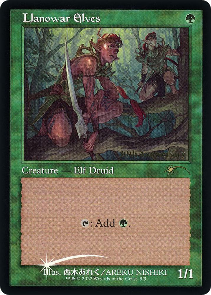 Llanowar Elves Retro Frame 5★/10 (30th Anniversary Promos)  - Foil | Good Games Modbury