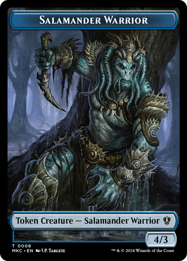 Salamander Warrior // Zombie Double-Sided Token [Murders at Karlov Manor Commander Tokens] | Good Games Modbury