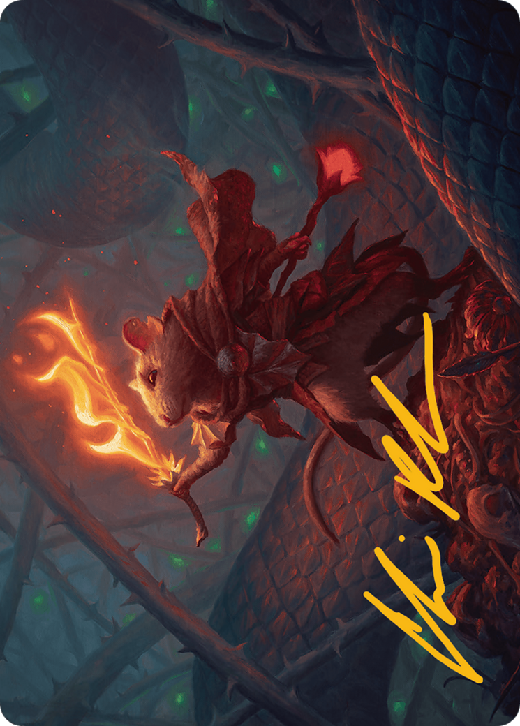 Emberheart Challenger Art Card (Gold-Stamped Signature) [Bloomburrow Art Series] | Good Games Modbury