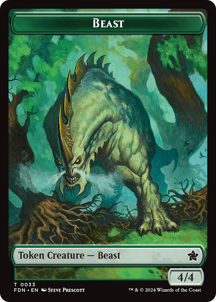 Dog // Beast (0033) Double-Sided Token [Foundations Tokens] | Good Games Modbury