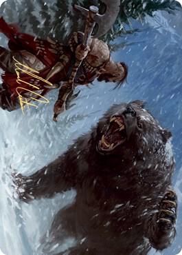 Blizzard Brawl Art Card Gold Stamped Signature 41 (Art Series: Kaldheim)  | Good Games Modbury