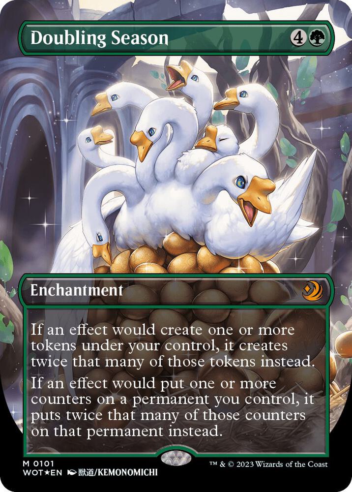 Doubling Season 101/63 (Wilds of Eldraine: Enchanting Tales)  - Borderless Confetti Foil | Good Games Modbury
