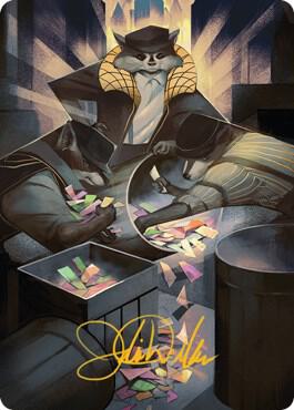 Masked Bandits Art Card Gold Stamped Signature 69 (Art Series: Streets of New Capenna)  | Good Games Modbury