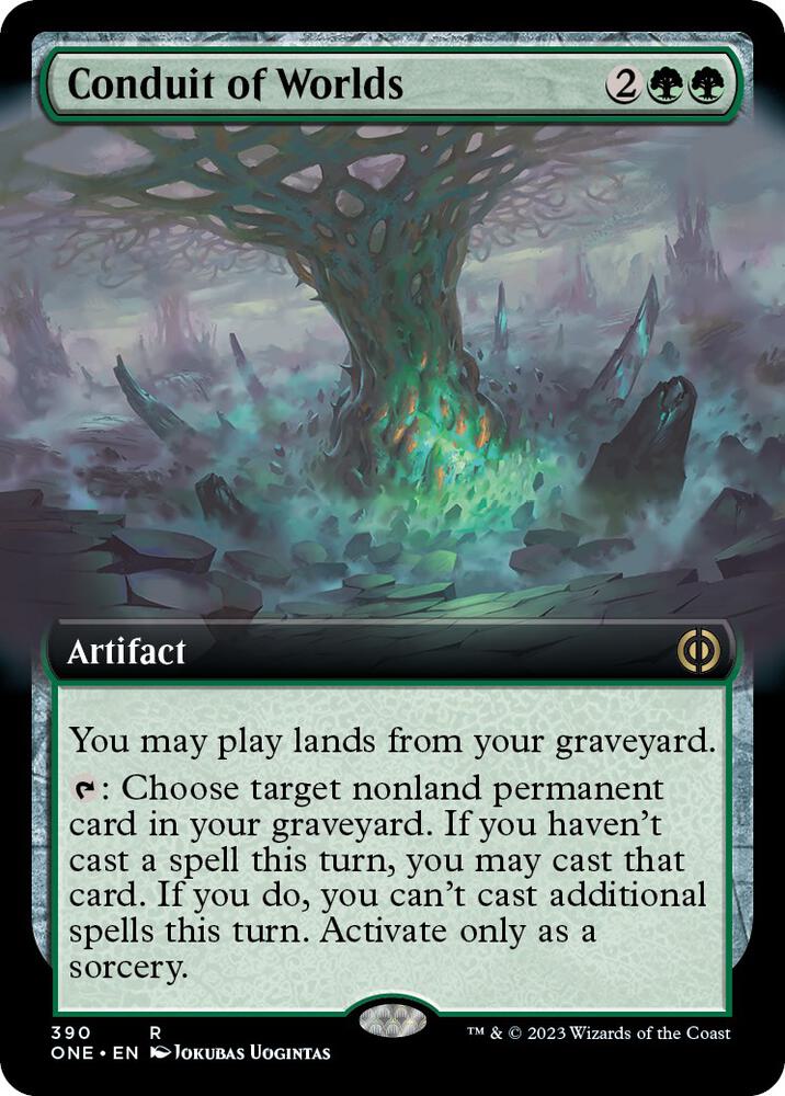 Conduit of Worlds 390 (Phyrexia: All Will Be One)  - Extended Art Foil | Good Games Modbury