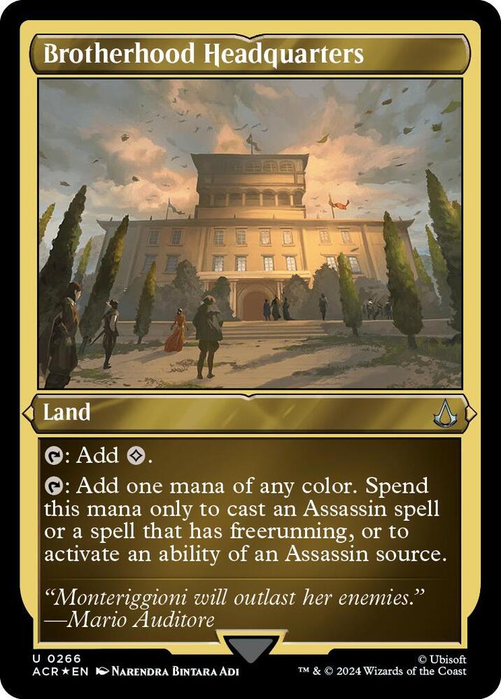 Brotherhood Headquarters 266 (Universes Beyond: Assassin's Creed)  - Etched Foil | Good Games Modbury